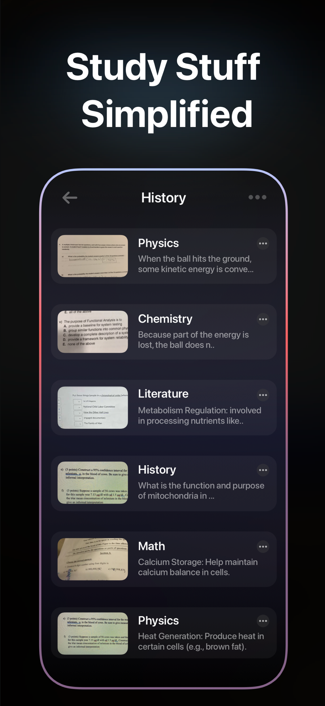 AI Solver home screen showing homework helper features